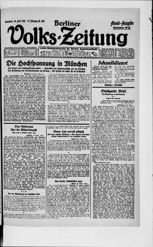 Berliner Volkszeitung vom 28.04.1923