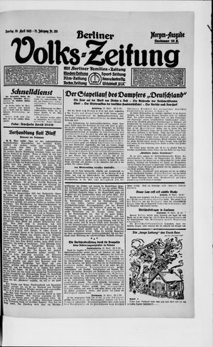 Berliner Volkszeitung on Apr 29, 1923