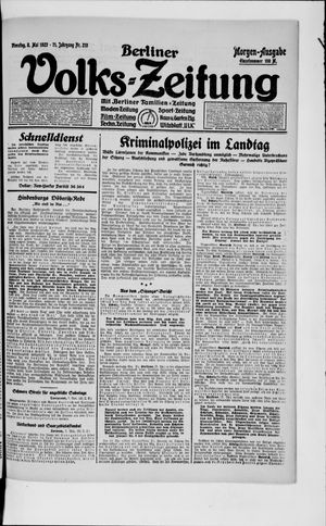 Berliner Volkszeitung vom 08.05.1923