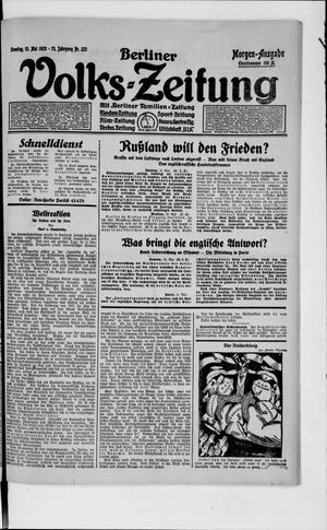 Berliner Volkszeitung vom 13.05.1923