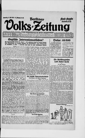Berliner Volkszeitung on May 31, 1923