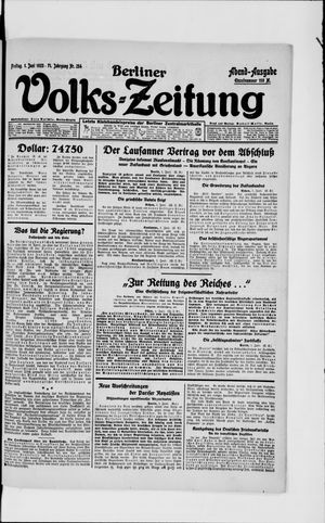Berliner Volkszeitung vom 01.06.1923