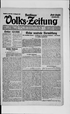 Berliner Volkszeitung vom 23.06.1923
