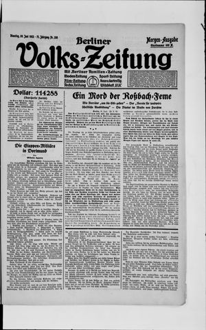 Berliner Volkszeitung vom 26.06.1923