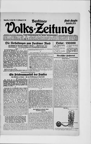 Berliner Volkszeitung vom 28.06.1923