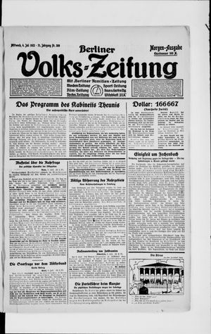 Berliner Volkszeitung vom 04.07.1923