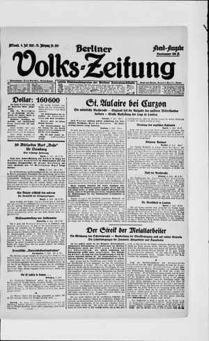 Berliner Volkszeitung on Jul 4, 1923