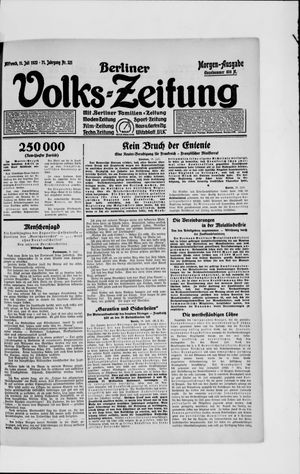 Berliner Volkszeitung vom 11.07.1923