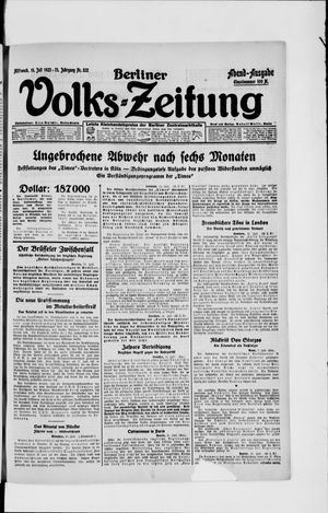Berliner Volkszeitung vom 11.07.1923