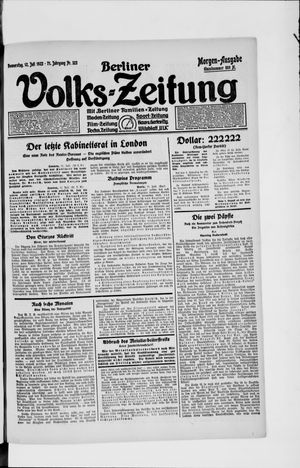 Berliner Volkszeitung vom 12.07.1923