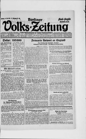 Berliner Volkszeitung vom 16.07.1923