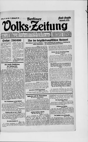Berliner Volkszeitung vom 27.07.1923