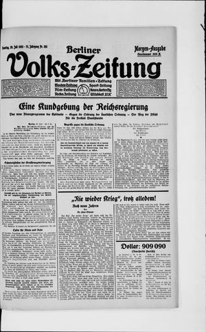 Berliner Volkszeitung vom 29.07.1923