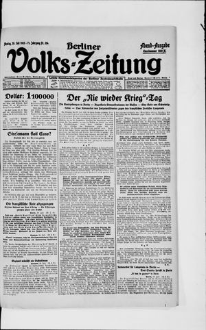 Berliner Volkszeitung vom 30.07.1923