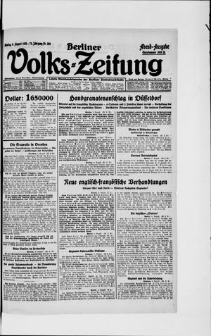 Berliner Volkszeitung on Aug 6, 1923