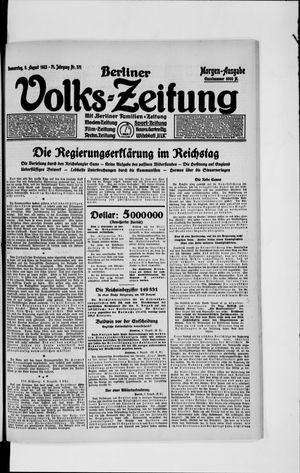 Berliner Volkszeitung vom 09.08.1923
