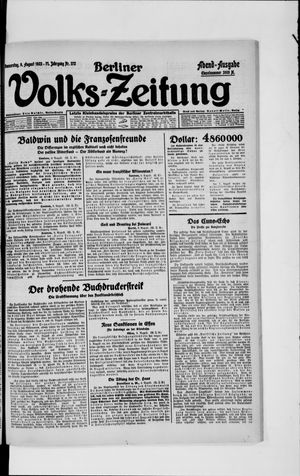 Berliner Volkszeitung vom 09.08.1923