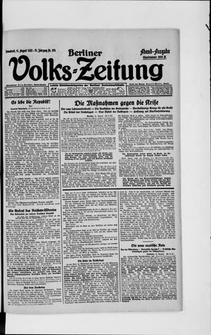 Berliner Volkszeitung vom 11.08.1923