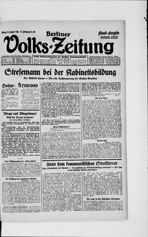 Berliner Volkszeitung vom 13.08.1923