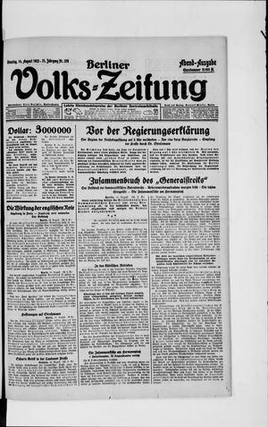 Berliner Volkszeitung vom 14.08.1923