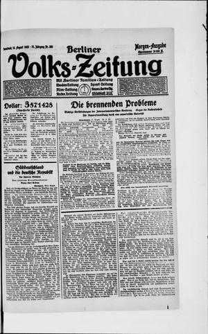 Berliner Volkszeitung vom 18.08.1923