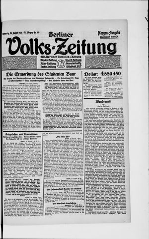 Berliner Volkszeitung vom 23.08.1923