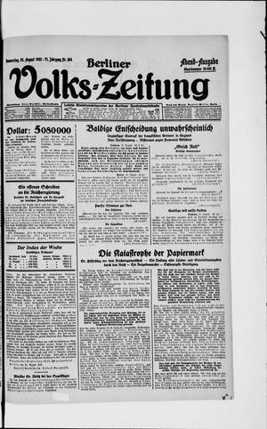 Berliner Volkszeitung vom 23.08.1923