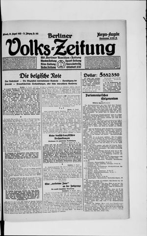 Berliner Volks-Zeitung vom 29.08.1923