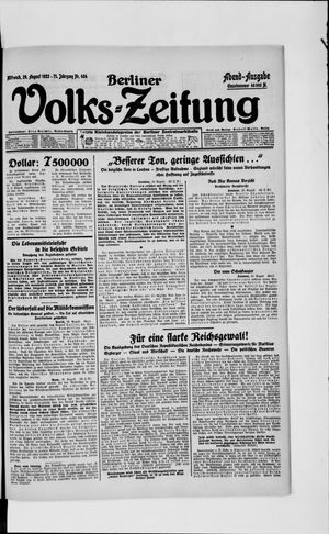 Berliner Volks-Zeitung vom 29.08.1923