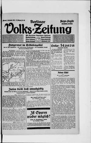 Berliner Volkszeitung vom 05.09.1923