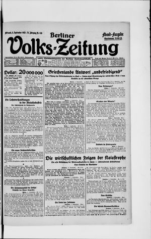 Berliner Volkszeitung vom 05.09.1923