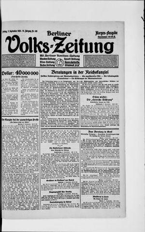 Berliner Volkszeitung vom 07.09.1923