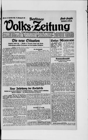 Berliner Volkszeitung vom 12.09.1923