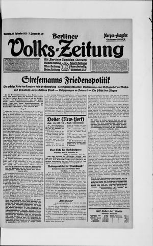 Berliner Volkszeitung vom 13.09.1923