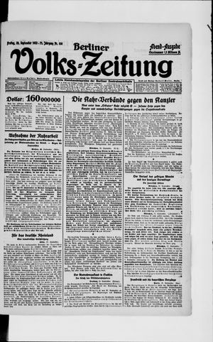 Berliner Volkszeitung vom 28.09.1923