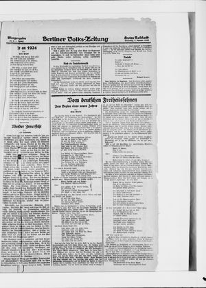 Berliner Volkszeitung vom 01.01.1924
