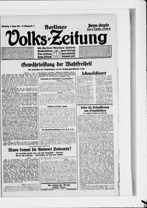 Berliner Volkszeitung on Jan 3, 1924