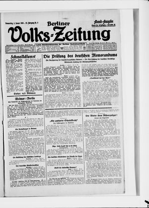 Berliner Volkszeitung vom 03.01.1924