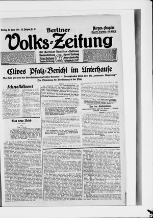 Berliner Volkszeitung on Jan 22, 1924