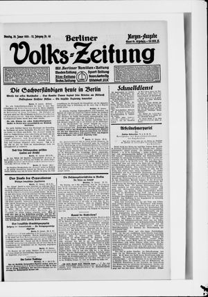 Berliner Volkszeitung vom 29.01.1924