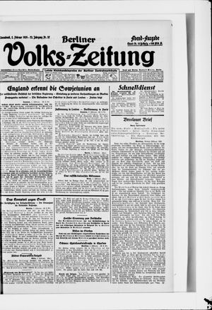 Berliner Volkszeitung vom 02.02.1924