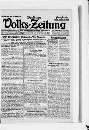 Berliner Volkszeitung vom 04.02.1924
