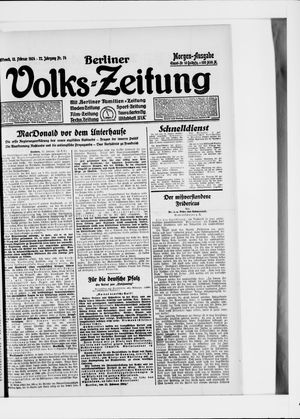 Berliner Volkszeitung vom 13.02.1924