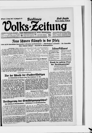 Berliner Volkszeitung vom 13.02.1924