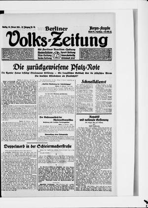 Berliner Volkszeitung vom 24.02.1924
