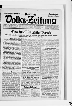 Berliner Volkszeitung vom 01.04.1924