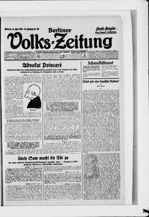 Berliner Volkszeitung vom 16.04.1924