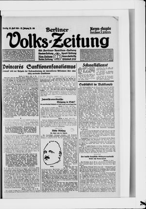 Berliner Volkszeitung vom 22.04.1924