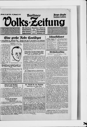 Berliner Volkszeitung vom 23.04.1924