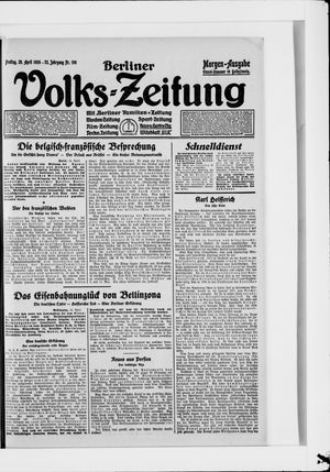 Berliner Volkszeitung vom 25.04.1924
